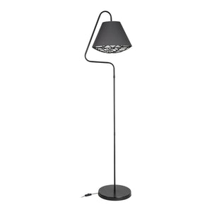 Lámpara de pie Gateshead E27 Metal Textil Negro / Gris [lux.pro]
