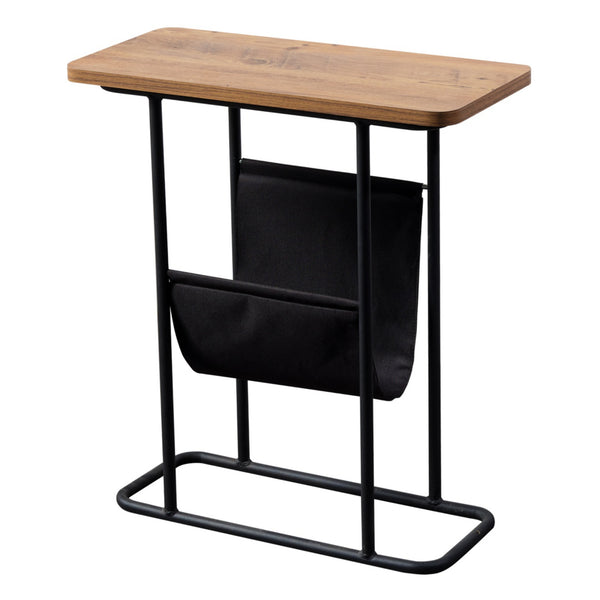Mesa auxiliar Bov 64 x 55 x 24 cm Negro / aspecto nogal [en.casa]