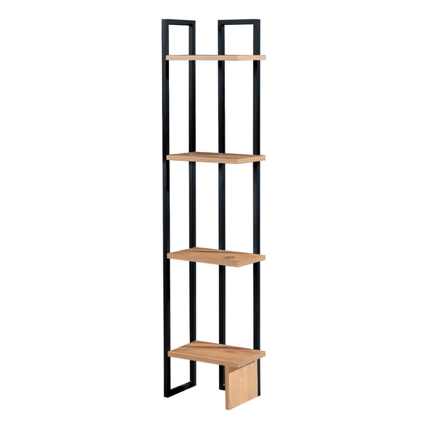 Estantería Bjergsted con 4 estantes 150x36x21 cm Negro/Aspecto nogal [en.casa]