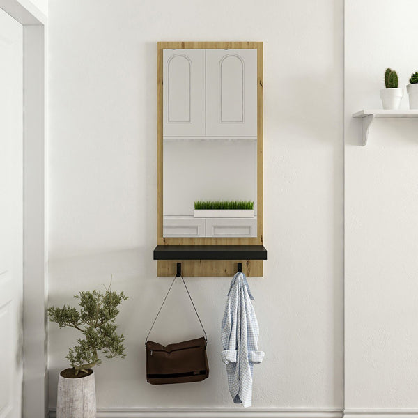 Panel de guardarropa Humlebæk efecto roble/negro [en.casa]