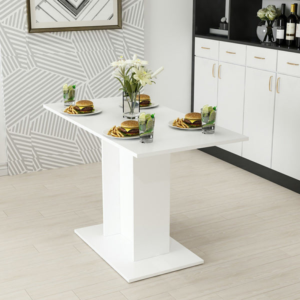 Mesa de comedor Galten para 4 personas Blanco [en.casa]