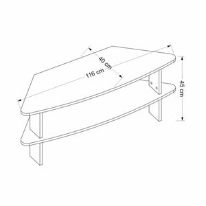 Mesa de televisión Fredensborg 45x116x40 cm aspecto madera reciclada / antracita [en.casa]