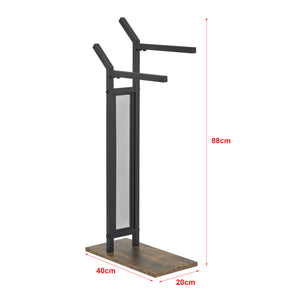 Toallero Telavi Acero 88x40x20cm Negro / Aspecto Madera [en.casa]