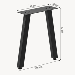 Estructura de mesa Mariager juego de 2 acero 40x37,5 cm negro [en.casa]