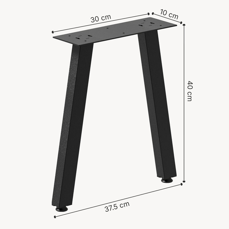 Esquema acotado Estructura de mesa Mariager juego de 2 acero 40x37,5 cm negro [en.casa]