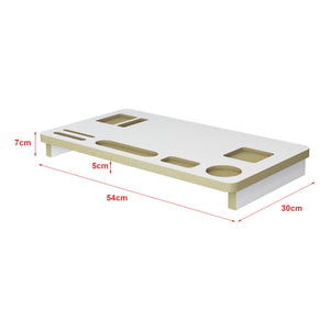 Soporte para monitor Tjele 54 x 30 x 7 cm Blanco [en.casa]