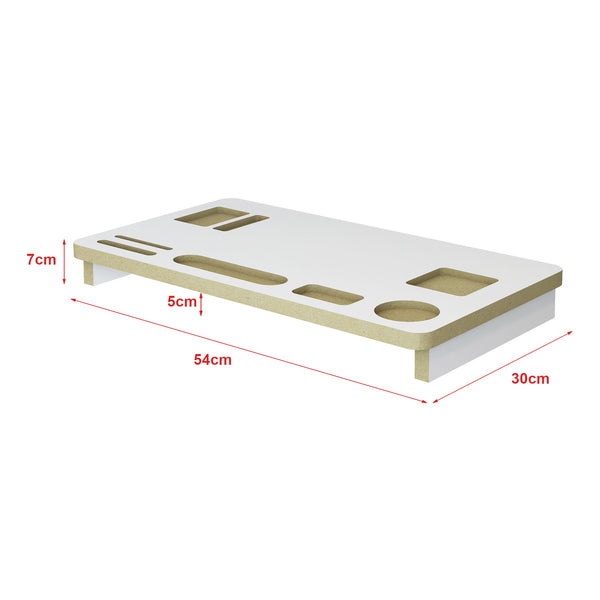 Soporte para monitor Tjele 54 x 30 x 7 cm Blanco [en.casa]