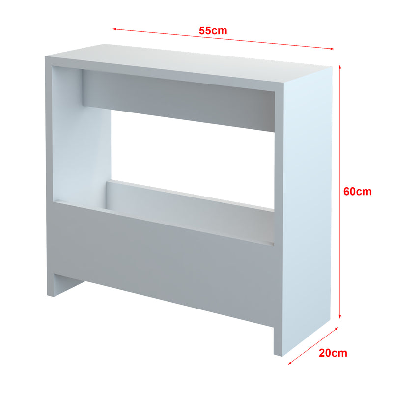 Esquema acotado Mesa auxiliar Rødovre aglomerado 60 x 55 x 20 cm blanco [en.casa]