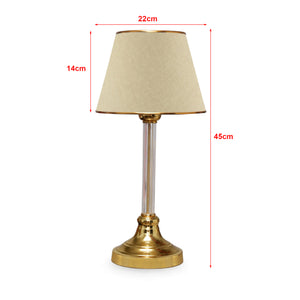 Lámpara de mesa Paisley 1xE27 Beige / Color latón [lux.pro]