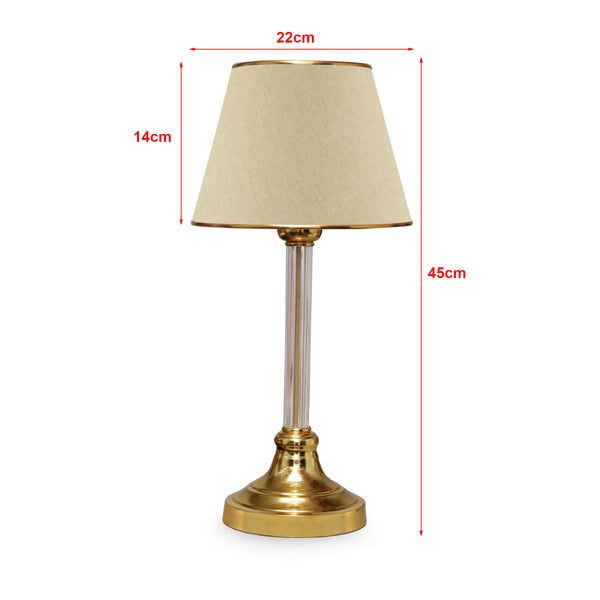Lámpara de mesa Paisley 1xE27 Beige / Color latón [lux.pro]