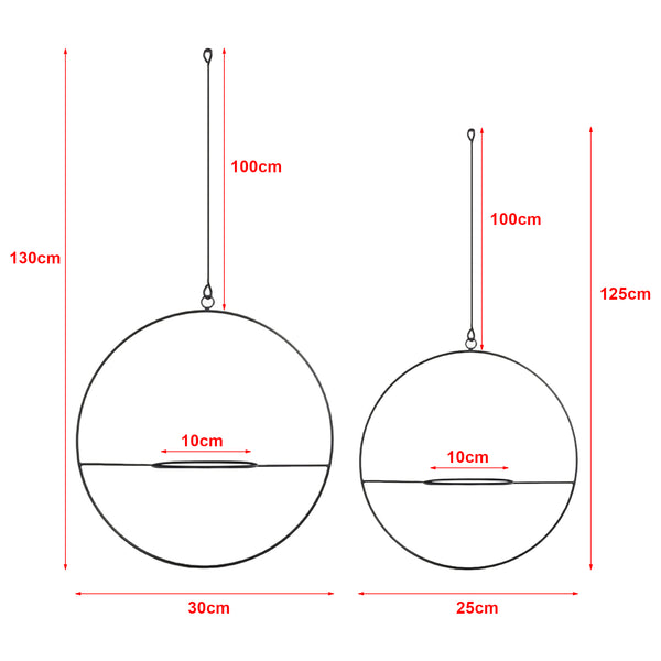 Colgador de plantas Opsterland en juego de 2 unidades negro [en.casa]