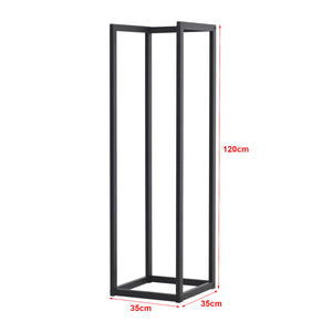 Estante para leña Tanum negro [en.casa]