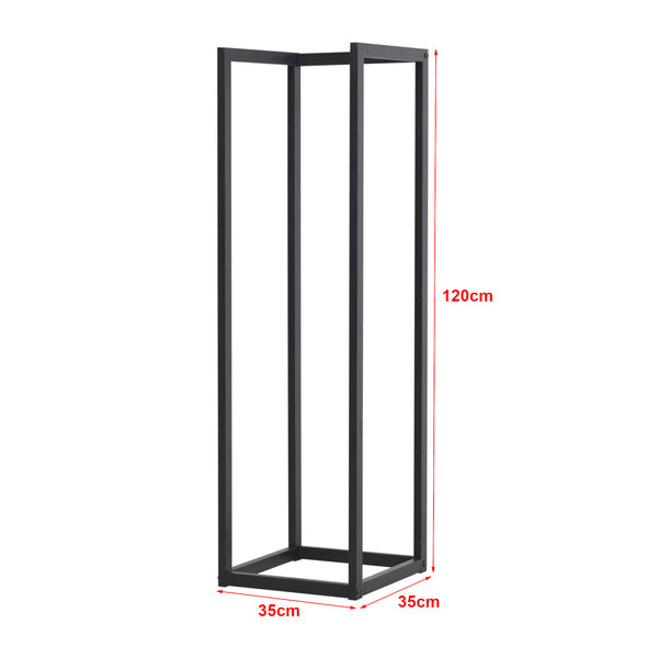 Estante para leña Tanum negro [en.casa]