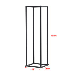 Estante para leña Tibro acero 35x35x120 cm negro [en.casa]