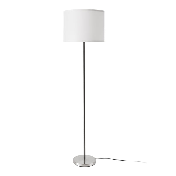 Lámpara de pie Tamworth E27 Plata Textil [lux.pro]