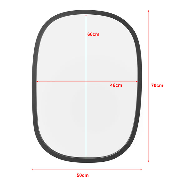 Espejo de pared Copertino 70x50 cm Negro, mate [en.casa]