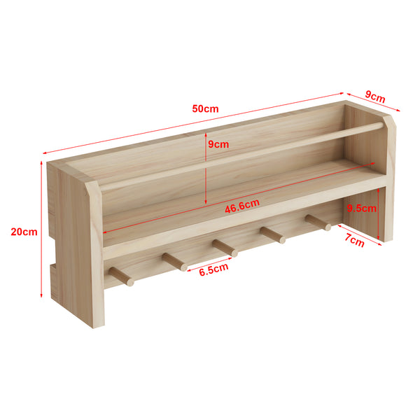 Perchero infantil Sundeved natural de madera maciza [en.casa]