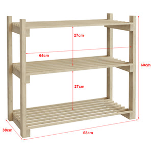 Estantería para zapatos Them con 3 estantes de madera de pino [en.casa]