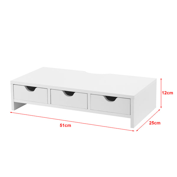 Soporte para monitor Ruovesi 12x51x25cm Blanco [en.casa]