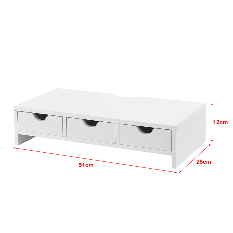 Esquema acotado Soporte para monitor Ruovesi 12x51x25cm Blanco [en.casa]
