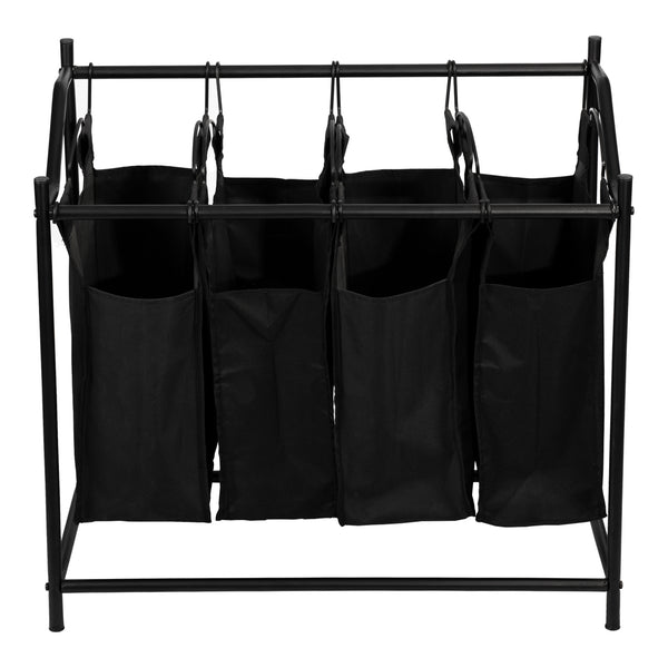 Recolector de ropa Vamdrup con 4 bolsas para ropa 18 L estructura metálica negro [en.casa]