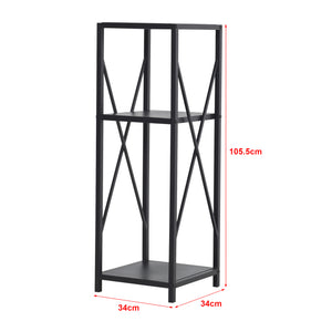 Estante para leña Tinglev acero 34x34x105,5 cm negro [en.casa]
