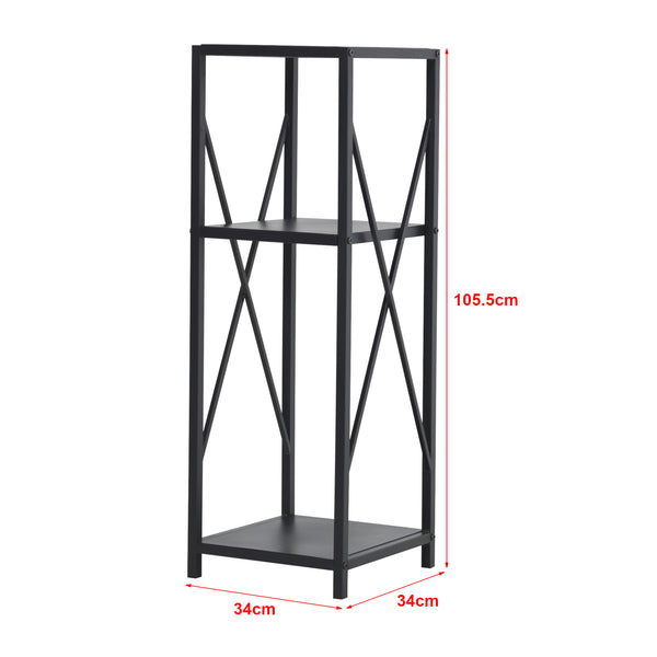 Estante para leña Tinglev acero 34x34x105,5 cm negro [en.casa]