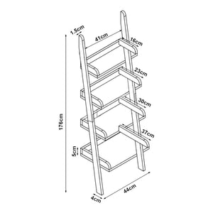 Estantería tipo escalera Göinge con 4 estantes de bambú [en.casa]