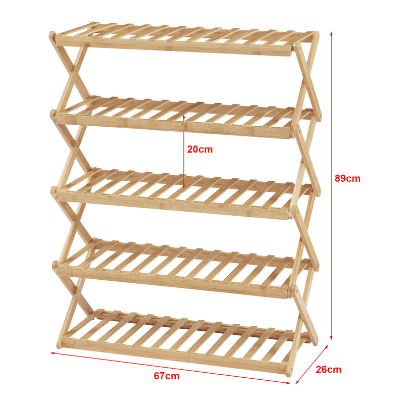 Esquema acotado Estantería plegable para zapatos Fitzbek [en.casa]