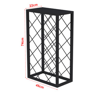 Estante para vino Amasia de metal 74x45x22 cm negro [en.casa]