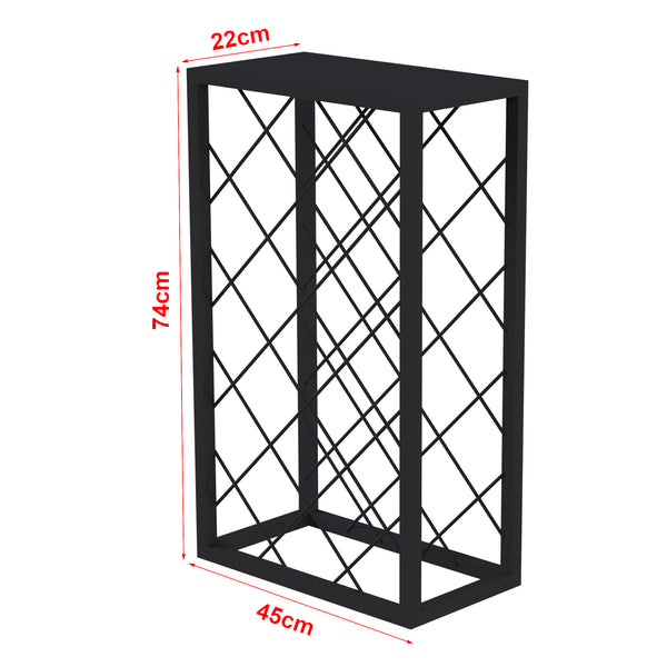 Estante para vino Amasia de metal 74x45x22 cm negro [en.casa]
