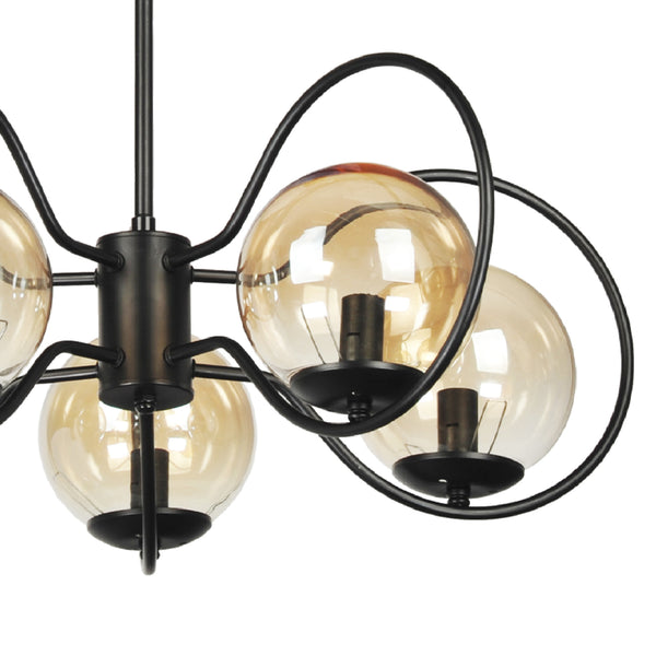 Lámpara colgante Hunstanton de 5 luces negra [lux.pro]