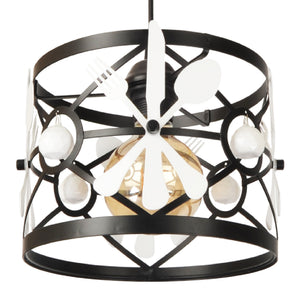 Lámpara colgante Patchway Negro / Blanco 1 x E27 [lux.pro]