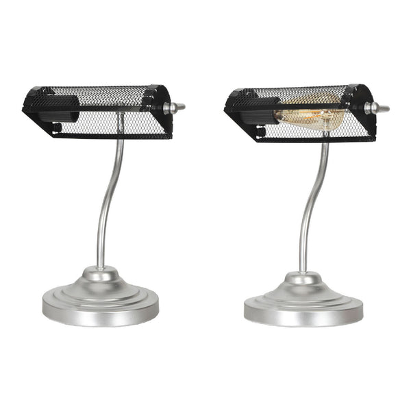 Lámpara de mesa Ditton Plata / Negro [lux.pro]