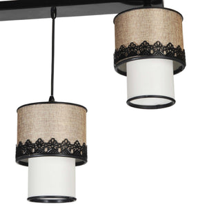 Lámpara colgante Broadstairs Negro / Beige / Blanco [lux.pro]