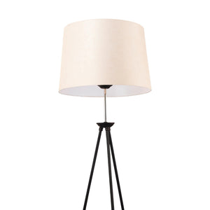 Lámpara de pie Orpington 1 x E27 Metal Negro / Crema [lux.pro]