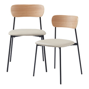 Silla de comedor Jyväskylä juego de 2 78x45x48 cm beige [en.casa]