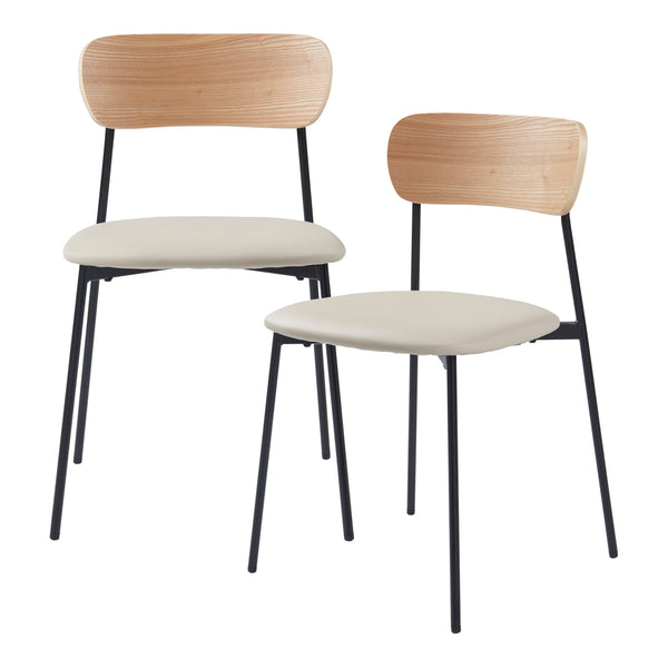 Silla de comedor Jyväskylä juego de 2 78x45x48 cm beige [en.casa]