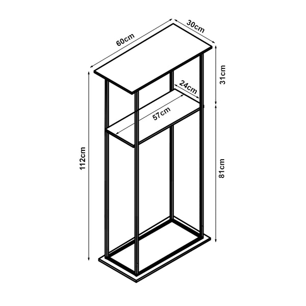 Estantería para leña Turku con estantes 60x30x112cm [en.casa]