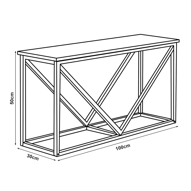 Esquema acotado Estante para leña Vaasa con asiento 100x30x50cm [en.casa]