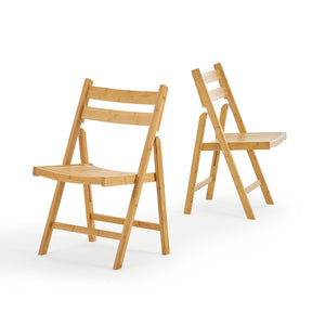 Silla plegable Gran de bambú en set de 2 [en.casa]