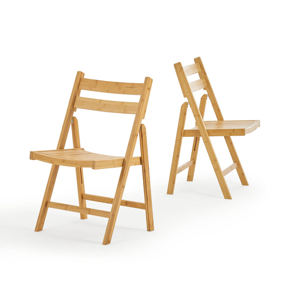 Silla plegable Gran de bambú en set de 2 [en.casa]