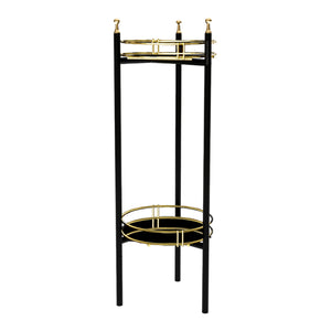 Soporte para flores Oulainen 79x28x28cm Negro/Oro [en.casa]