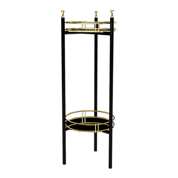 Soporte para flores Oulainen 79x28x28cm Negro/Oro [en.casa]