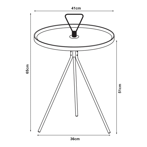 Mesa auxiliar Odal metal negro [en.casa]