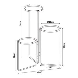 Soporte para plantas Ostre con 3 estantes de metal [en.casa]