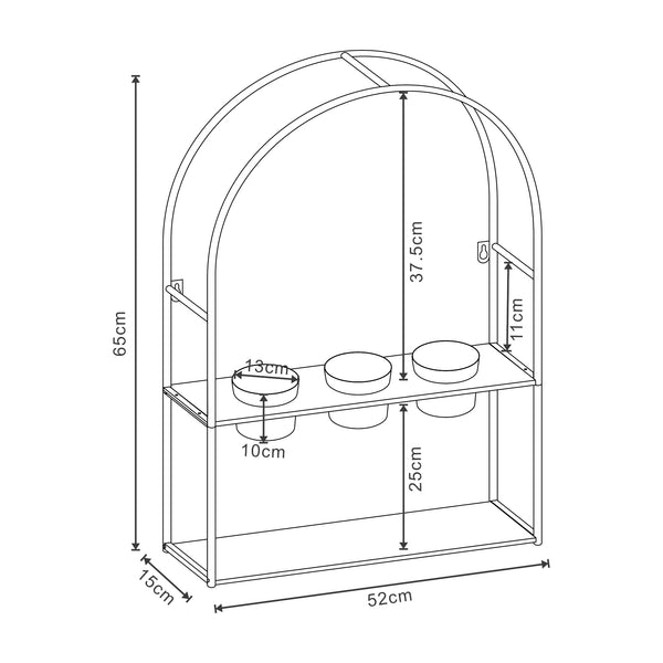 Estantería para plantas Merikarvia con 3 macetas de metal [en.casa]