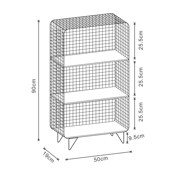 Estantería de pie Volda Metal 90x50x19 cm [en.casa]