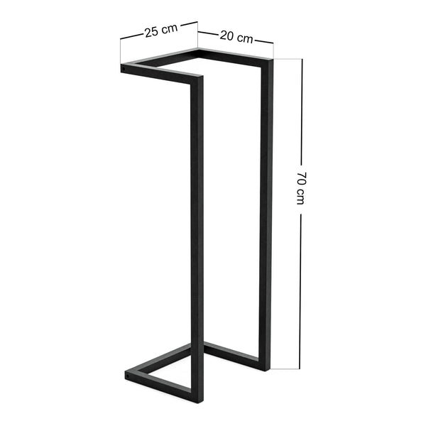 Soporte para toallas Loppa 70x25x20 cm Negro [en.casa]