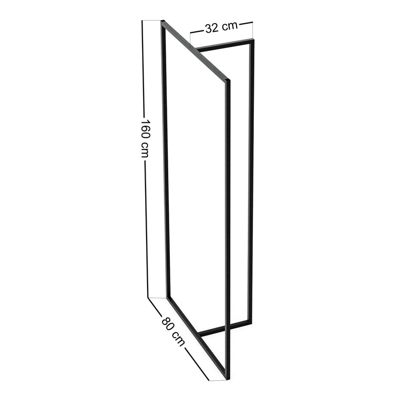 Esquema acotado Perchero Hurdal 160x80x32cm Negro [en.casa]